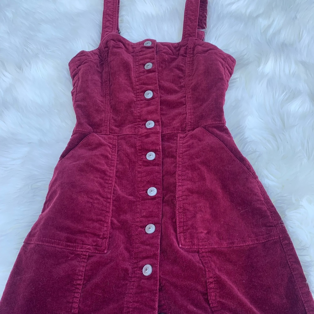Deep wine colored tight overall dress